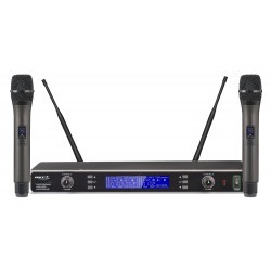 2kanaals UHF mic ontvanger, 32 freq, mic/riemclip/headset IR