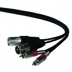 Muziekkabel 2xTulp naar 2xXLR - 3m