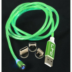 Verlichte laadkabel groen magnetische stekkers voor telefoon