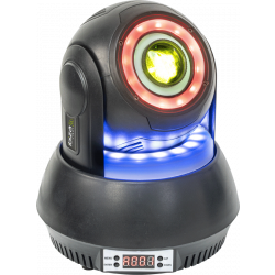 30W RGBWspot Moving Head met7 GOBOS & 3 LED ringen (zwart)