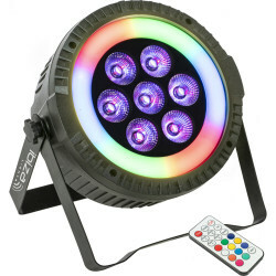 Extra vlakke PAR Projector - 7 x 6W RGBW 4-IN-1 LED + 48x SM