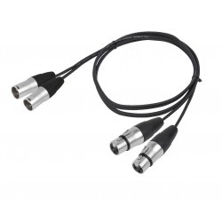Audio kabel 2x XLR-male naar 2x XLR-female - 1,5 meter